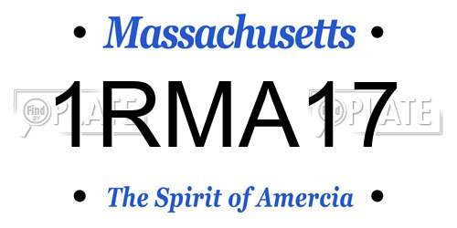 1RMA17 Massachusetts License Plate