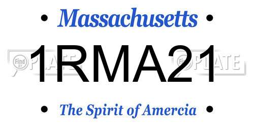 1RMA21 Massachusetts License Plate