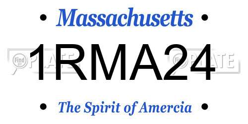 1RMA24 Massachusetts License Plate