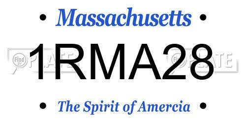 1RMA28 Massachusetts License Plate