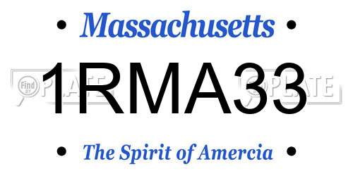 1RMA33 Massachusetts License Plate