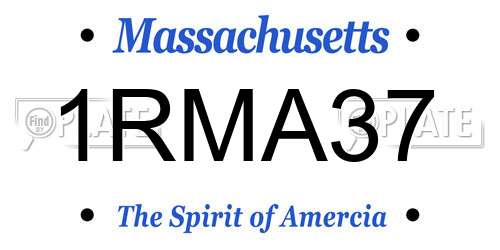 1RMA37 Massachusetts License Plate