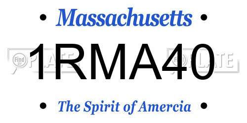 1RMA40 Massachusetts License Plate