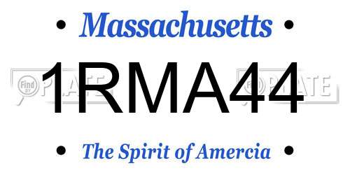1RMA44 Massachusetts License Plate