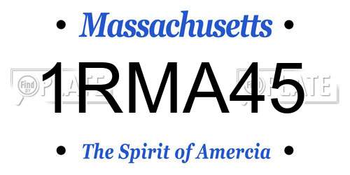 1RMA45 Massachusetts License Plate