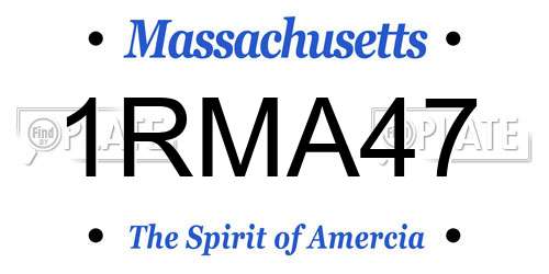 1RMA47 Massachusetts License Plate