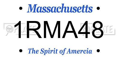 1RMA48 Massachusetts License Plate