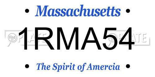 1RMA54 Massachusetts License Plate