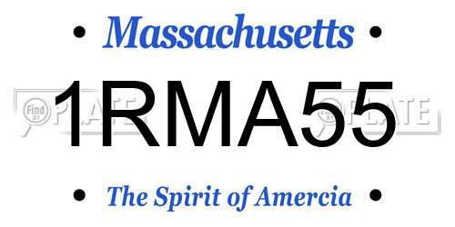 1RMA55 Massachusetts License Plate