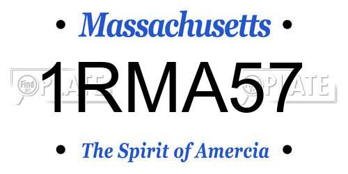 1RMA57 Massachusetts License Plate