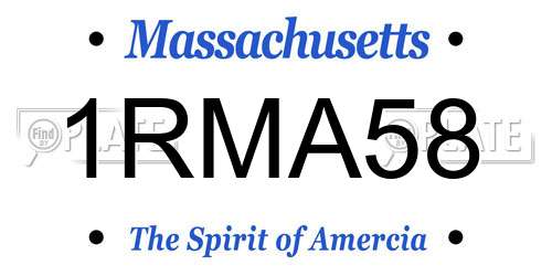 1RMA58 Massachusetts License Plate