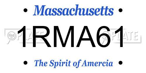 1RMA61 Massachusetts License Plate