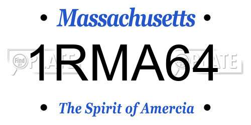 1RMA64 Massachusetts License Plate