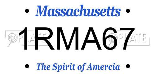 1RMA67 Massachusetts License Plate