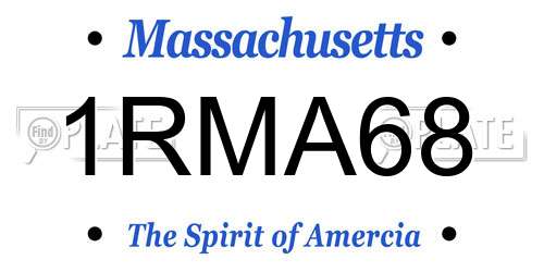 1RMA68 Massachusetts License Plate