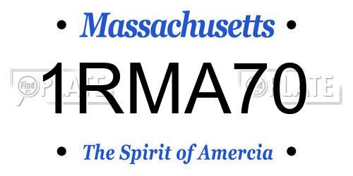 1RMA70 Massachusetts License Plate