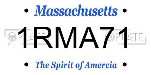 1RMA71 Massachusetts License Plate