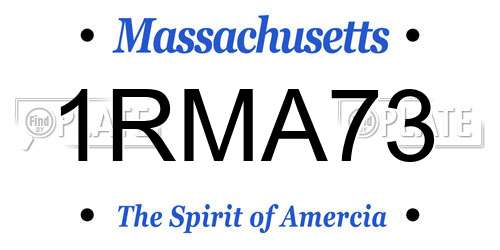 1RMA73 Massachusetts License Plate