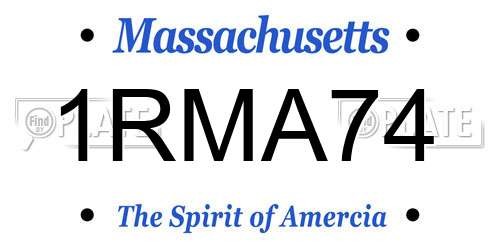 1RMA74 Massachusetts License Plate