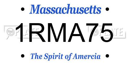 1RMA75 Massachusetts License Plate