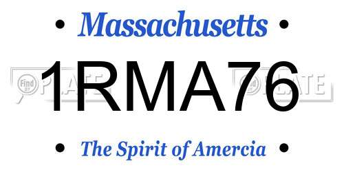 1RMA76 Massachusetts License Plate