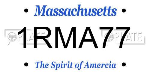 1RMA77 Massachusetts License Plate