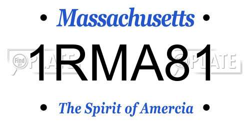 1RMA81 Massachusetts License Plate