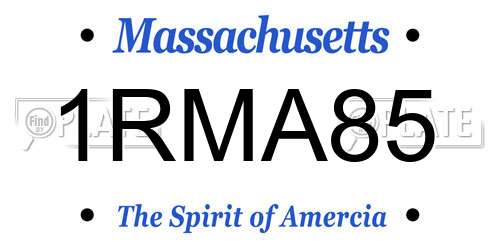 1RMA85 Massachusetts License Plate