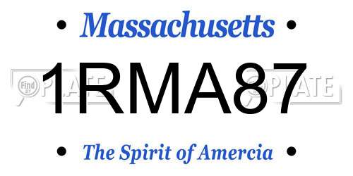 1RMA87 Massachusetts License Plate