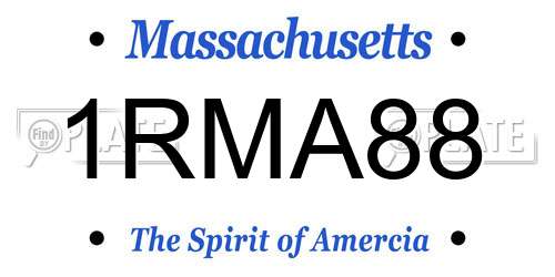 1RMA88 Massachusetts License Plate