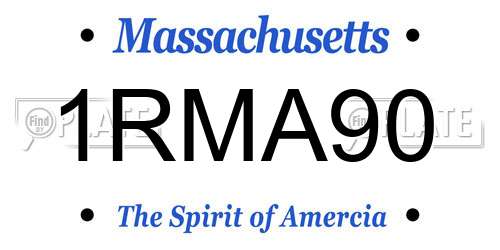 1RMA90 Massachusetts License Plate