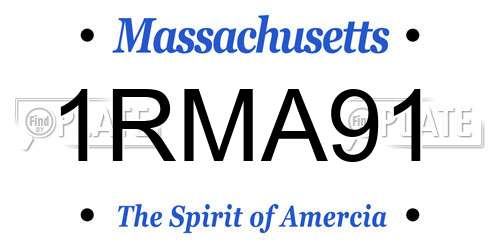 1RMA91 Massachusetts License Plate