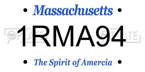 1RMA94 Massachusetts License Plate