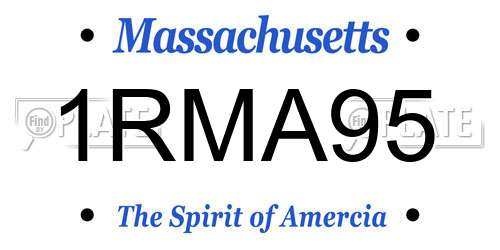 1RMA95 Massachusetts License Plate