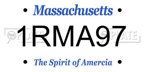 1RMA97 Massachusetts License Plate