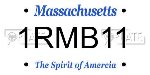 1RMB11 Massachusetts License Plate