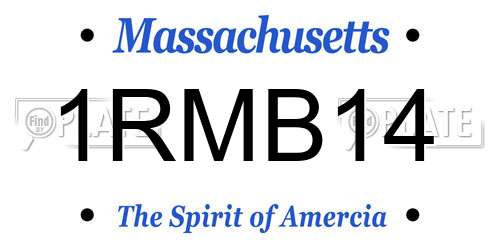 1RMB14 Massachusetts License Plate