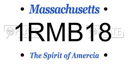 1RMB18 Massachusetts License Plate