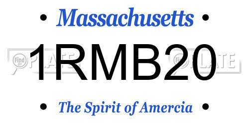 1RMB20 Massachusetts License Plate