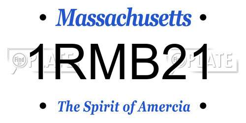 1RMB21 Massachusetts License Plate