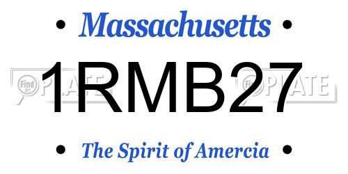 1RMB27 Massachusetts License Plate