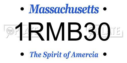 1RMB30 Massachusetts License Plate