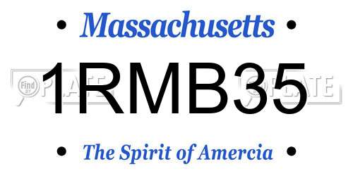 1RMB35 Massachusetts License Plate