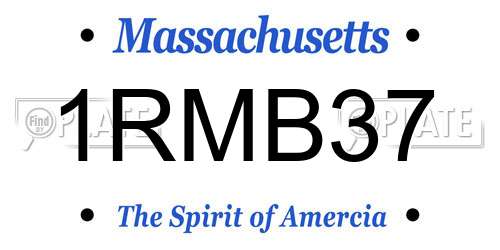 1RMB37 Massachusetts License Plate