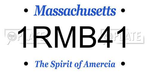 1RMB41 Massachusetts License Plate