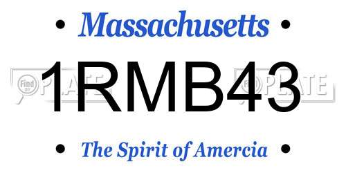 1RMB43 Massachusetts License Plate