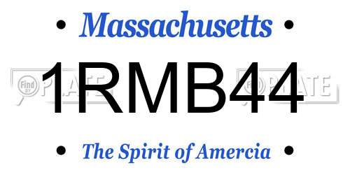 1RMB44 Massachusetts License Plate