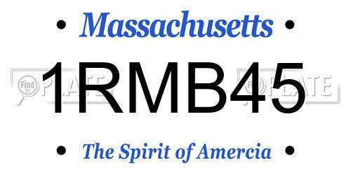 1RMB45 Massachusetts License Plate