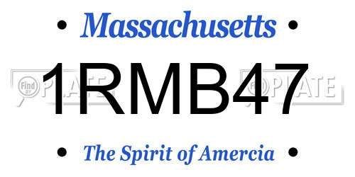 1RMB47 Massachusetts License Plate