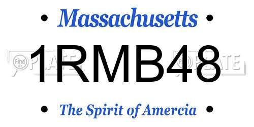 1RMB48 Massachusetts License Plate